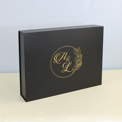 comprar Caixa de embalagem de luxo personalizada Impressão de logotipo personalizado Caixa de presente magnética rígida preta com tampa de fechamento magnético online manufacture