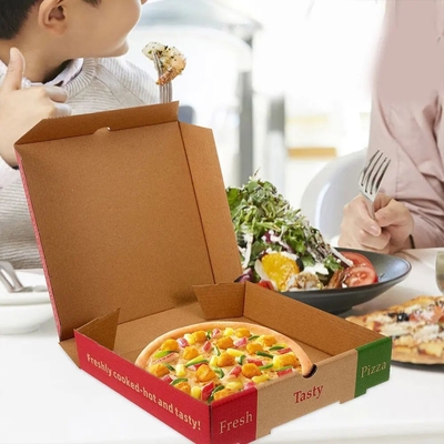 comprar Caixa de papel de pizza para alimentos Caixa de papel Kraft de pizza embalagem personalizada Imprimida com logotipo online manufacture