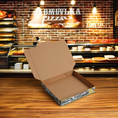 comprar Matt Lamination Brown Kraft Paper Pizza Box para embalagem de alimentos em forma personalizada online manufacture
