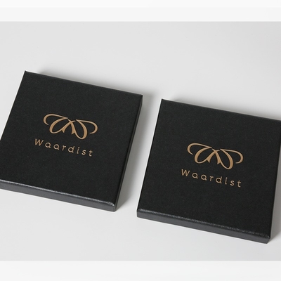 comprar Logotipo de embalagem de caixa de presente de papel preto impresso para jóias de prata online manufacture