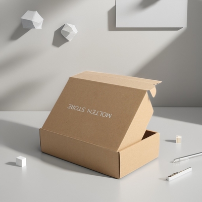 Caixa de papel de fecho corrugado Kraft de alta resistência prata-branca com impressão personalizada