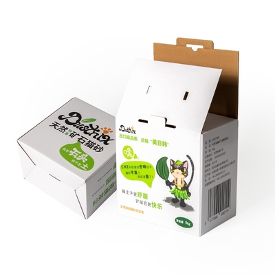 Caixas com ranhuras na cor Pantone CMYK Mini Custom Order Luxury Paper Box para Cat Litter