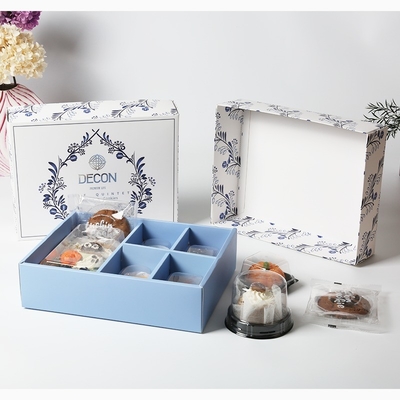 Elegante caixa de presente de biscoitos de divisão embalagem personalizável design dobrável