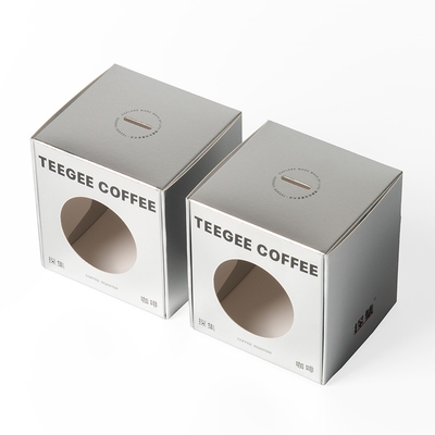 Caixa de embalagem de café de papelão quadrado com fechadura automática com espessura personalizada da janela do ciclo