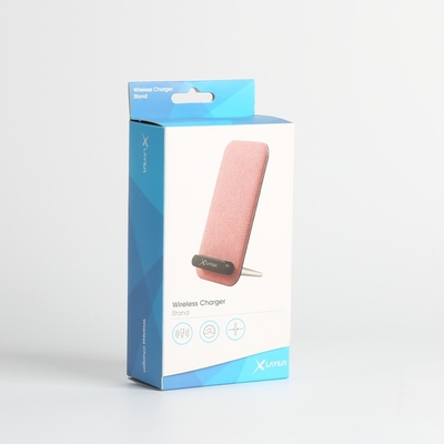 Caixa branca revestida de papel de cima e de baixo reverso para carregador sem fio de papelão Embalagem de presente em cor CMYK