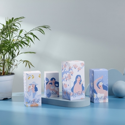 Caixa de embalagem cosmética de luxo de papel revestido, caixa de presente para cuidados com a pele Logotipo personalizado